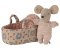 Maileg Baby Mouse in Carrycot