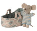 Maileg Baby Mouse in Carrycot