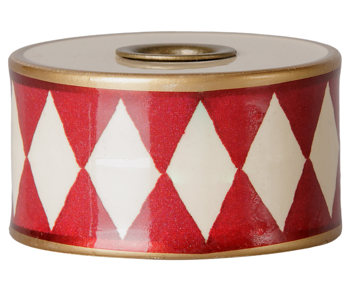 Maileg Candle Holder Drum Off White/Red FW26: PREORDER ONLY DUE OCT
