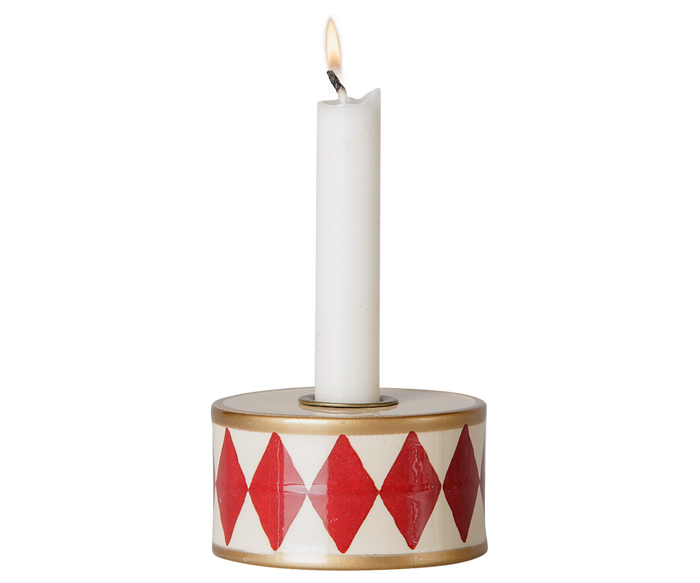 Maileg Candle Holder Drum Red/Off White FW26: PREORDER ONLY DUE OCT