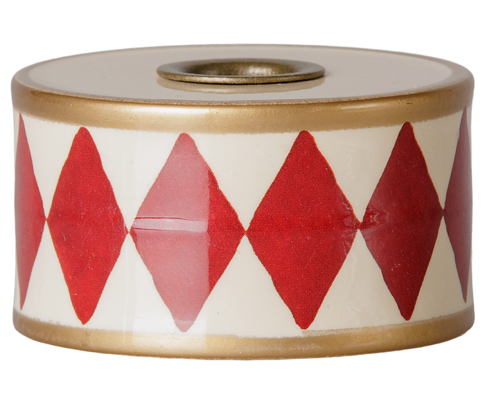 Maileg Candle Holder Drum Red/Off White FW26: PREORDER ONLY DUE OCT