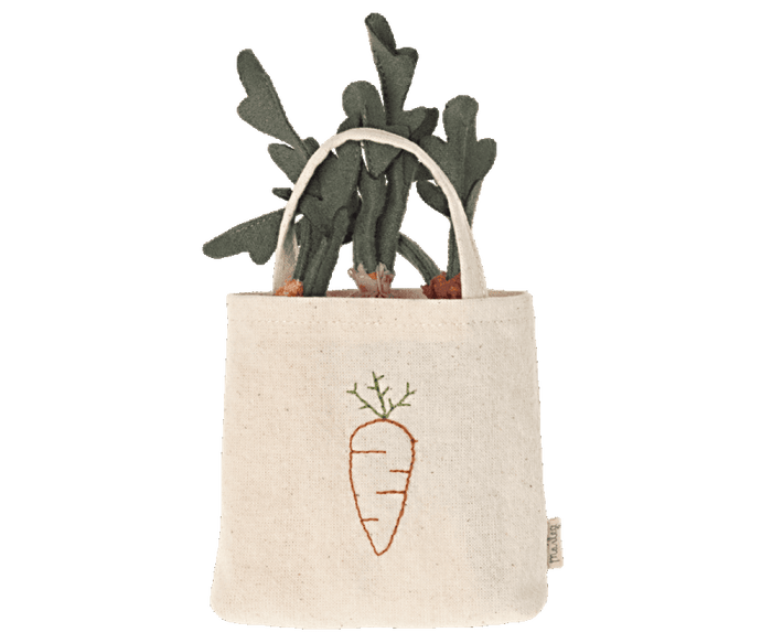 Maileg Carrots In Shopping Bag Spring Summer 22 Expected Early April PREORDER NOW.