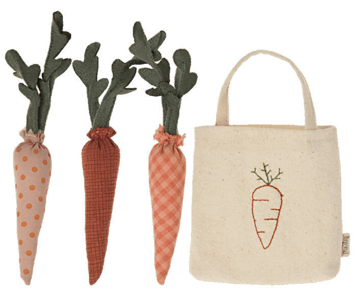 Maileg Carrots In Shopping Bag Spring Summer 22 Expected Early April PREORDER NOW.