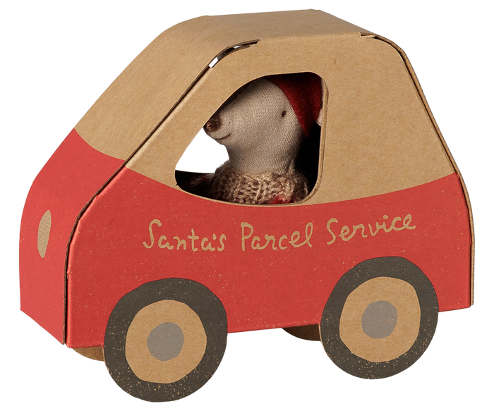 Maileg Christmas Mouse Little Sister In Car FW26 PREORDER ONLY DUE NOV
