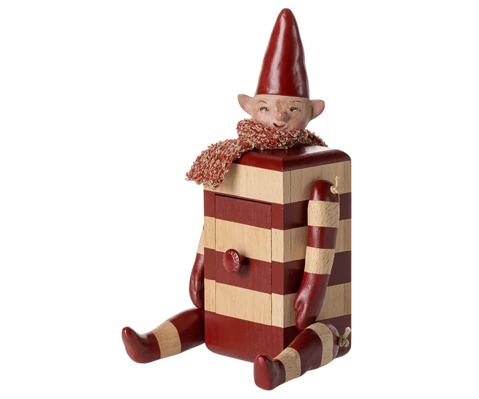 Maileg Christmas Pixy Elf With Drawer Red: LAST CHANCE