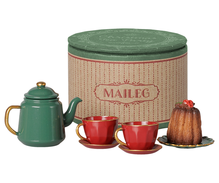 Maileg Christmas Tea Set Mouse Size Red & Green FW26: PREORDER ONLY DUE OCT