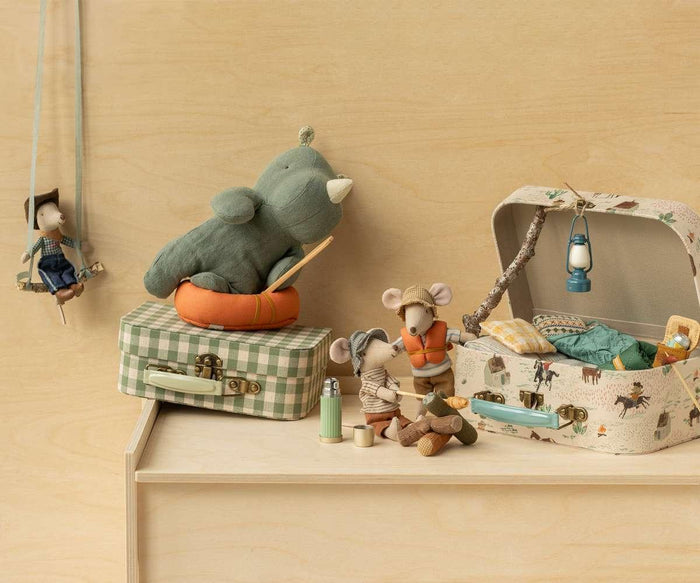 Maileg Cowboy Mouse on Rocking Horse Little Brother: BACK IN STOCK