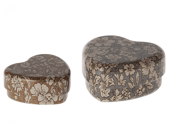 Maileg Decorative Heart Tins Blue and Ocher 2024 Preorder Only - Ruby & Grace