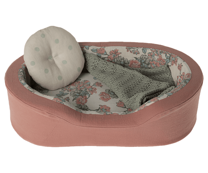 Maileg Dog Bed/Kitten Basket Floral Print Small: BACK IN STOCK