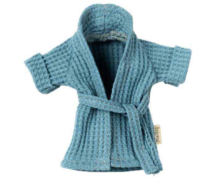 Maileg Bath Robe Dusty Blue Spring Summer 22 Expected Early March PREORDER NOW.