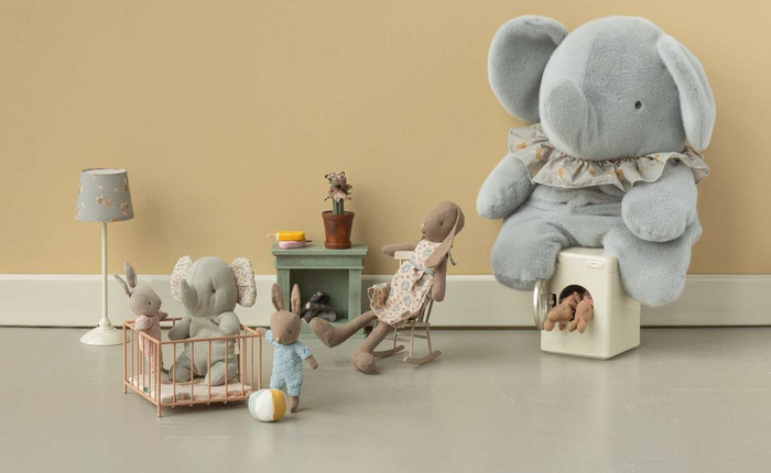 Maileg Elephant Plush Big Blue/Grey: SOLD OUT