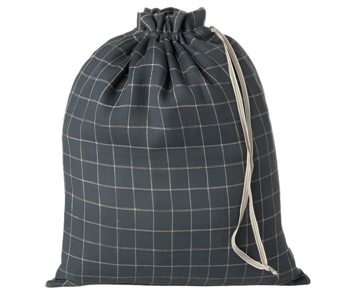 Maileg Fabric Bag Checker Sand/Petrol