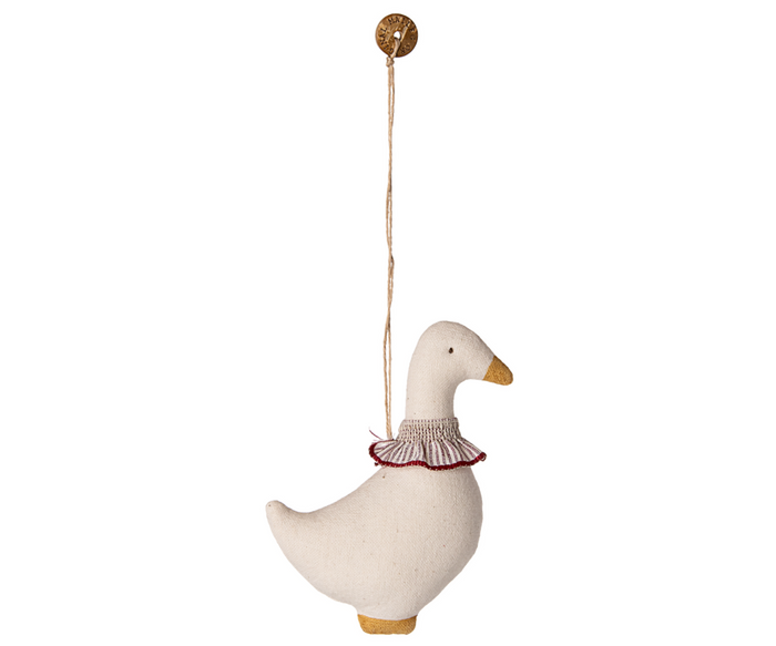 Maileg Goose Ornament With Neck Ruffle Hanging Christmas Decoration FW26: NEW ARRIVAL