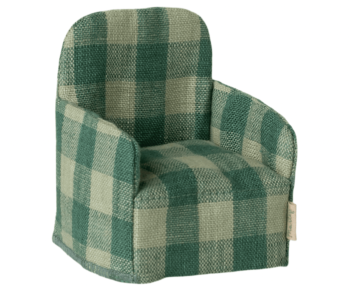 Maileg Green Check Folding Chair SS25: NEW ARRIVAL