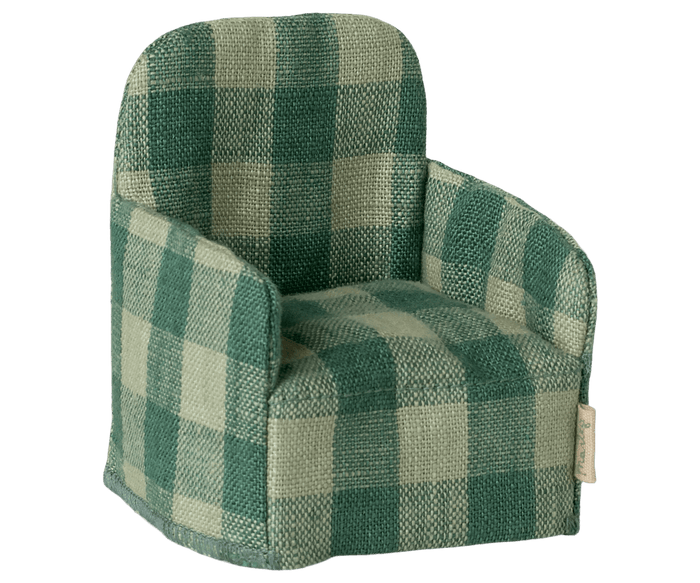 Maileg Green Check Folding Chair SS25: NEW ARRIVAL