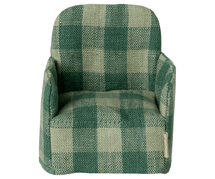 Maileg Green Check Folding Chair SS25: NEW ARRIVAL