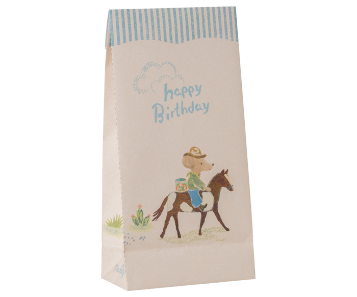 Maileg Happy Birthday Cowboy Gift Bag 12 pcs: NEW ARRIVAL