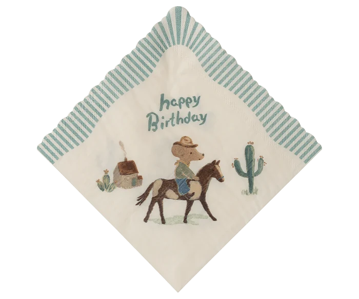 Maileg Happy Birthday Cowboy Napkins