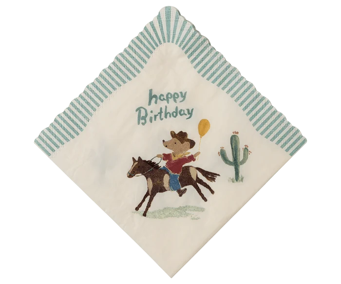 Maileg Happy Birthday Cowboy Napkins