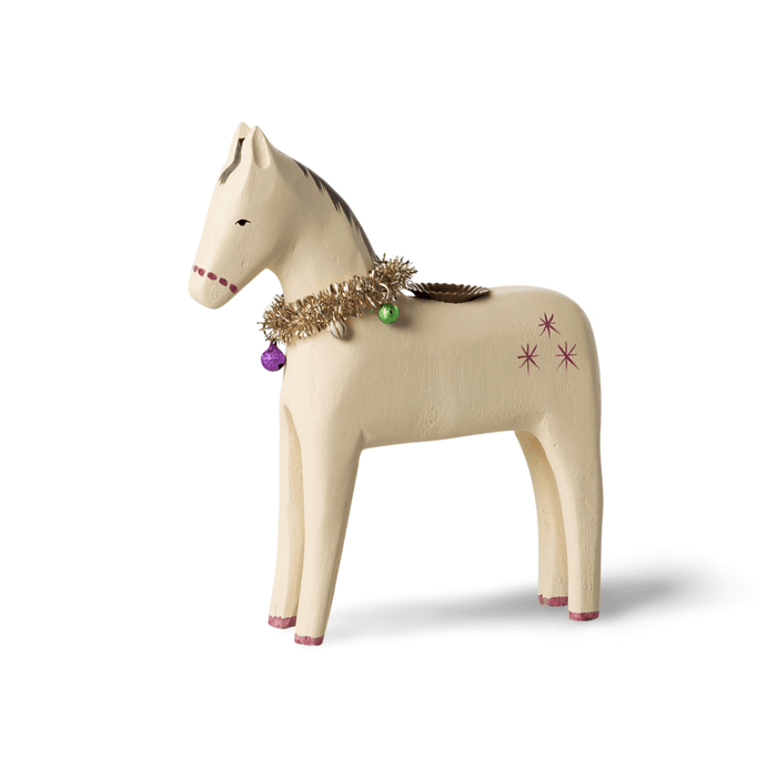Maileg Horse Wood Candle Holder Large: LAST CHANCE