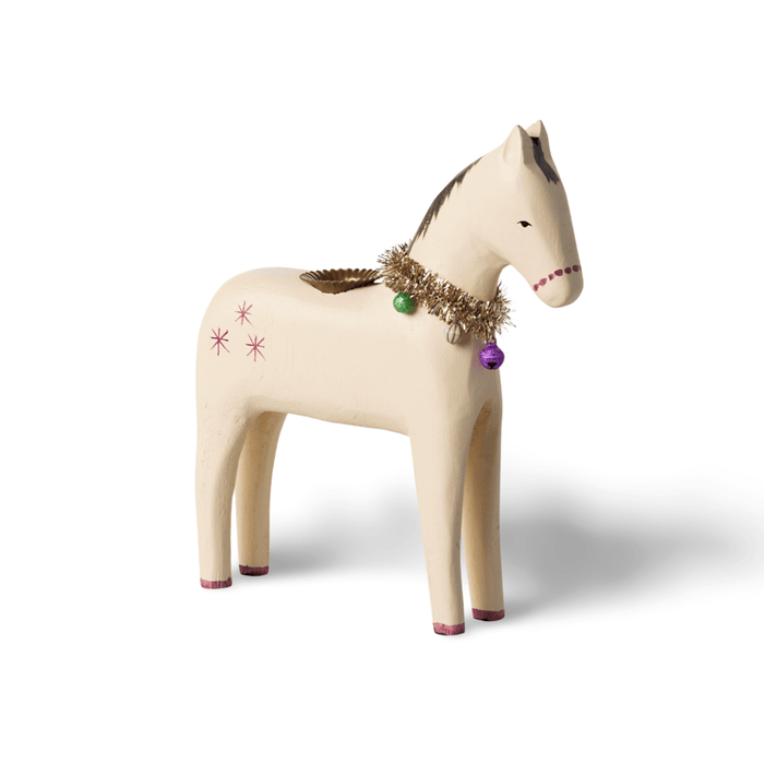Maileg Horse Wood Candle Holder Large: LAST CHANCE