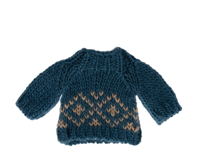 Maileg Knitted Blue Sweater for Mum/Dad Mouse AW2023 PREORDER - Ruby & Grace