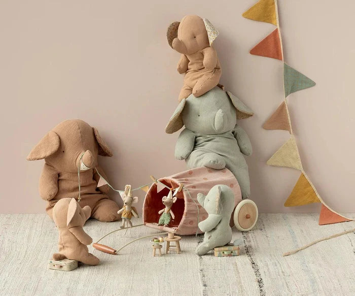 Maileg Large Elephant Rose Pink Safari Friend: BACK SOON