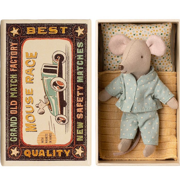 Maileg Little Brother Mouse in Matchbox with Magnets