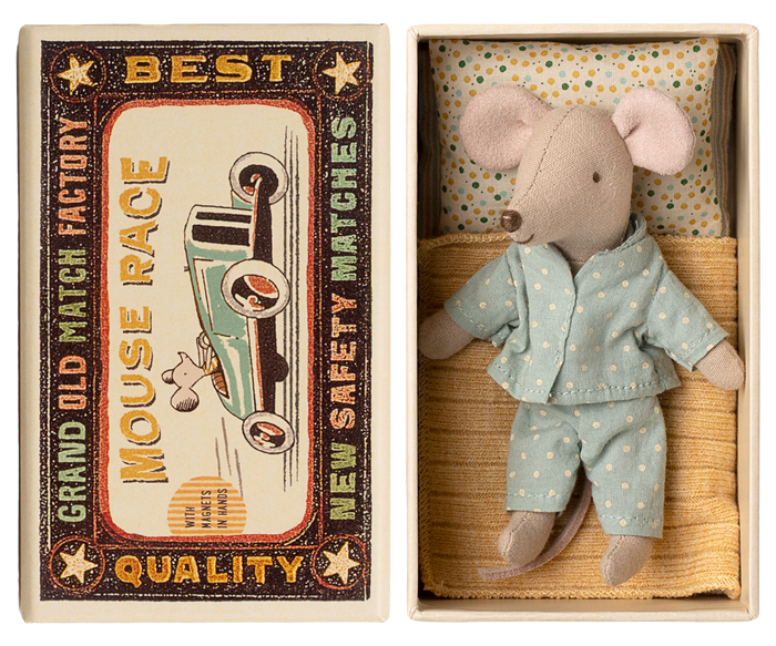 Maileg Little Brother Mouse in Matchbox with Magnets