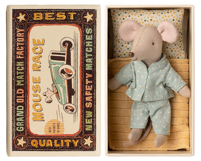 Maileg Little Brother Mouse in Matchbox with Magnets