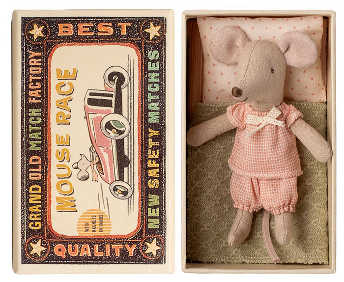 Maileg Little Sister Mouse in Matchbox with Magnets FW25: BACK IN STOCK