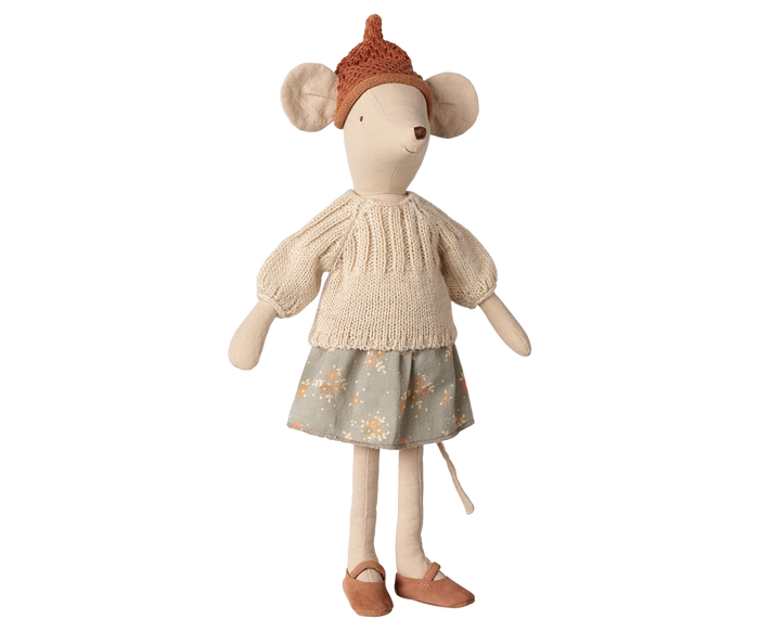 Maileg Medium Christmas Mouse in Skirt & Sweater FW26 PREORDER ONLY DUE NOV