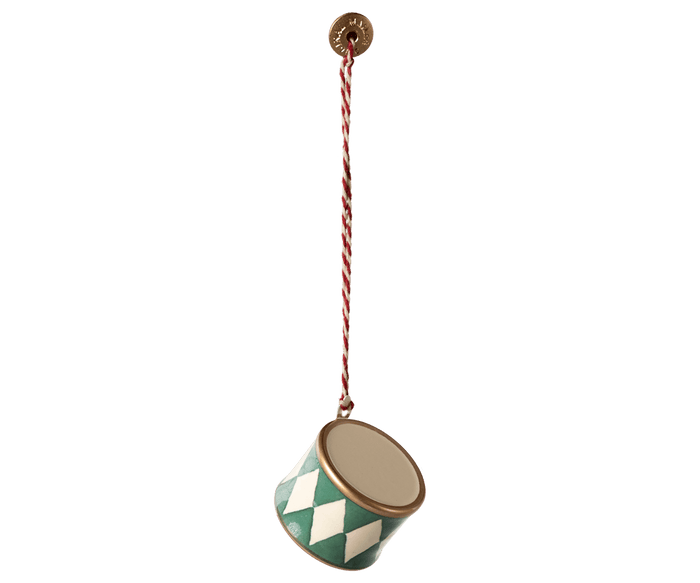 Maileg Metal Drum Ornament Small Dark Green