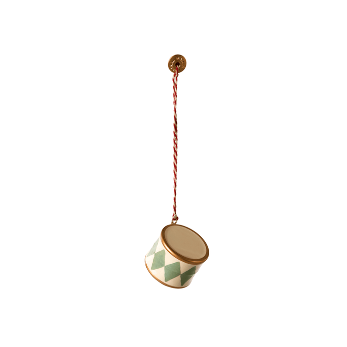 Maileg Metal Drum Ornament Small Mint