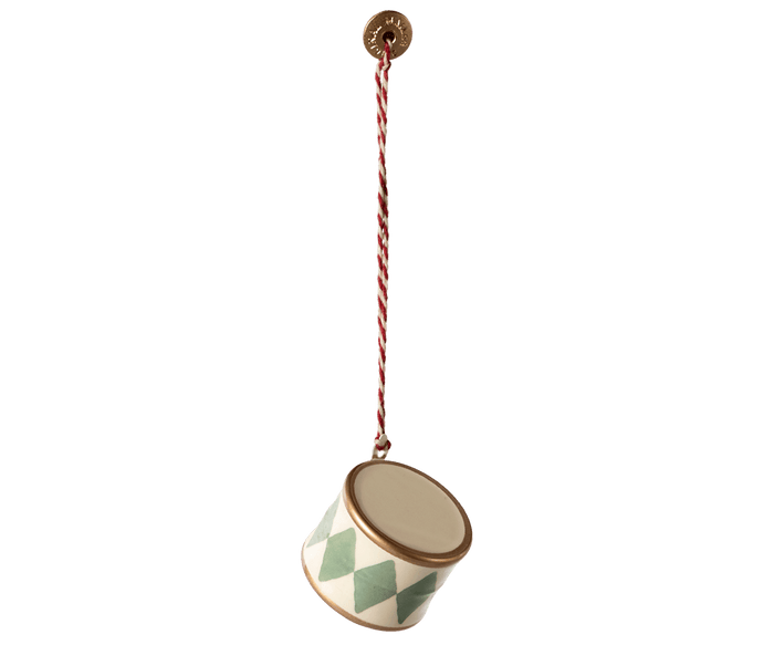 Maileg Metal Drum Ornament Small Mint