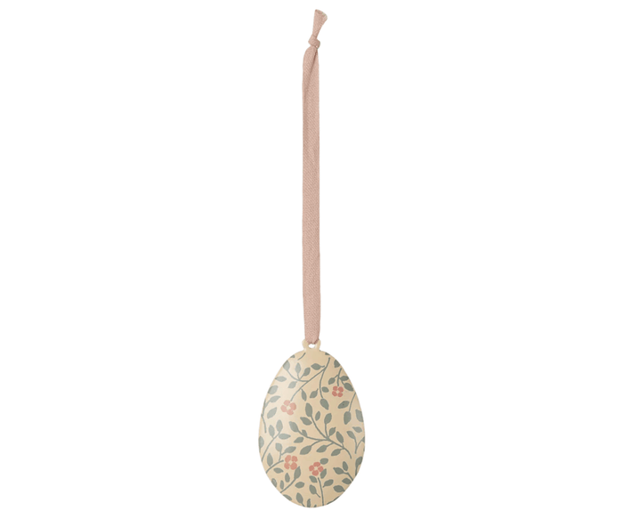 Maileg Metal Easter Ornament Branches Olive with Pink Ribbon