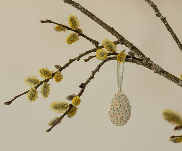Maileg Metal Easter Ornament Branches Olive with Pink Ribbon