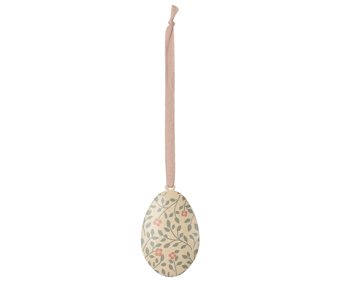 Maileg Metal Easter Ornament Branches Olive with Pink Ribbon