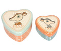 Maileg Metal Heart Tins Bambi Set of 2.