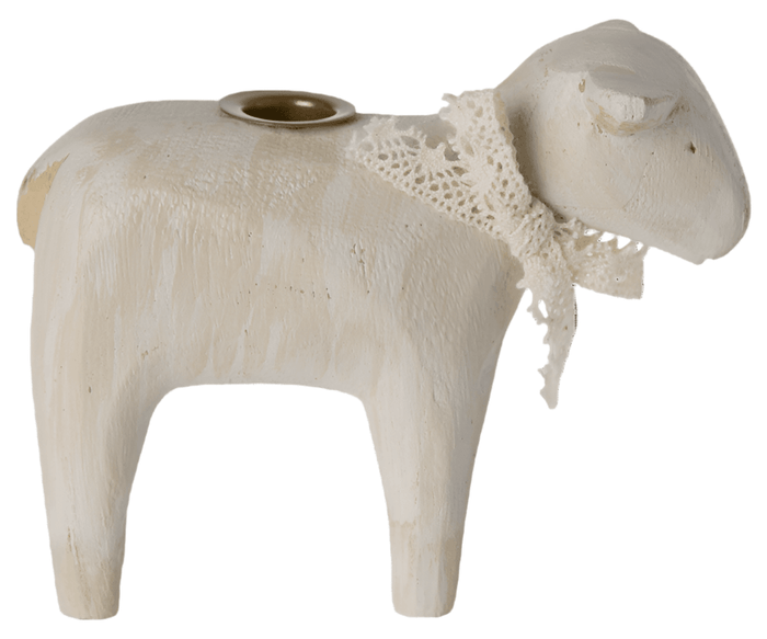 Maileg Metal Lamb Candle Holder Off White
