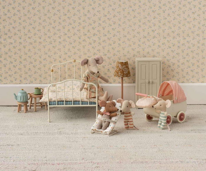 Maileg Metal Mouse Pram Coral