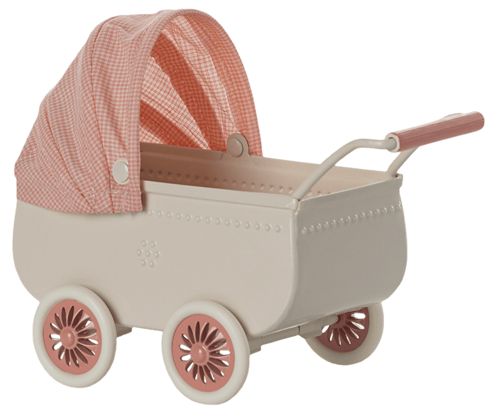 Maileg Metal Mouse Pram Coral