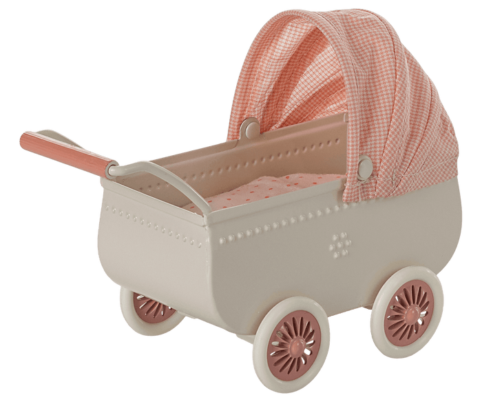 Maileg Metal Mouse Pram Coral