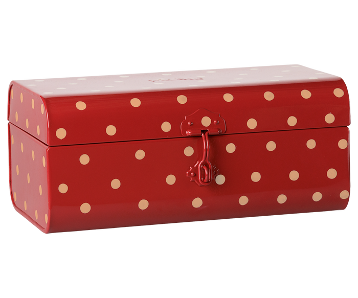 Maileg Metal Storage Suitcase Small Red with Tray FW26: PREORDER DUE NOV
