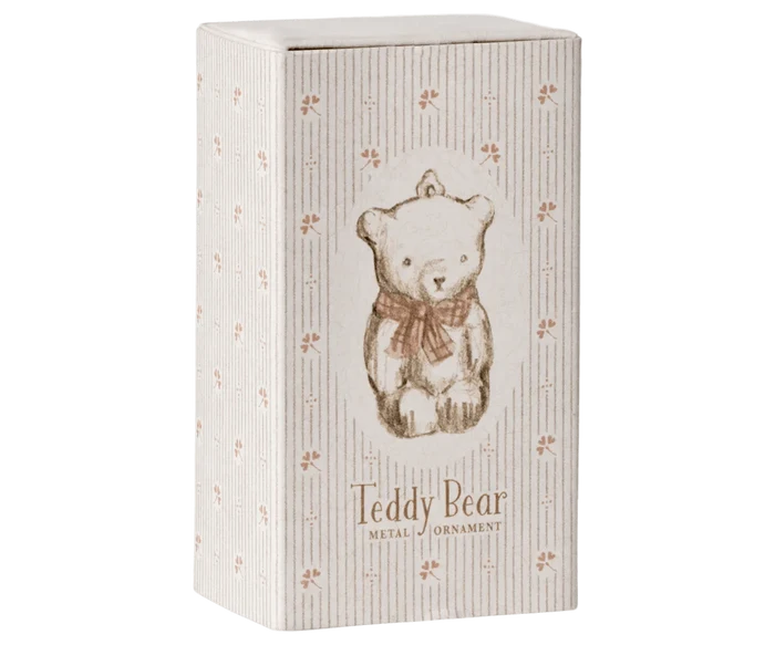 Maileg Metal Teddy Ornament Rose Bow: RETIRED LAST CHANCE