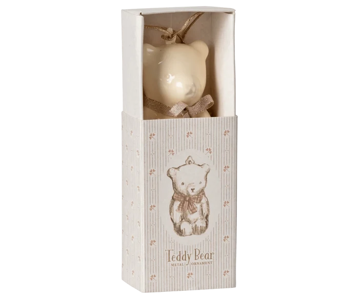 Maileg Metal Teddy Ornament Rose Bow: RETIRED LAST CHANCE