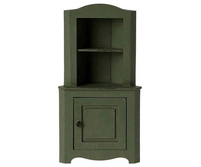 Maileg Miniature Corner Cabinet Dark Green: For Bunnies and Teddy Family