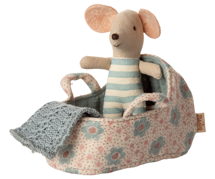 Maileg Mouse Carrycot Blue