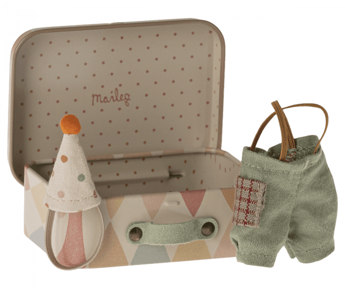 Maileg Mouse Clown Clothes in Suitcase For Little Brother 2024 Preorder Only - Ruby & Grace