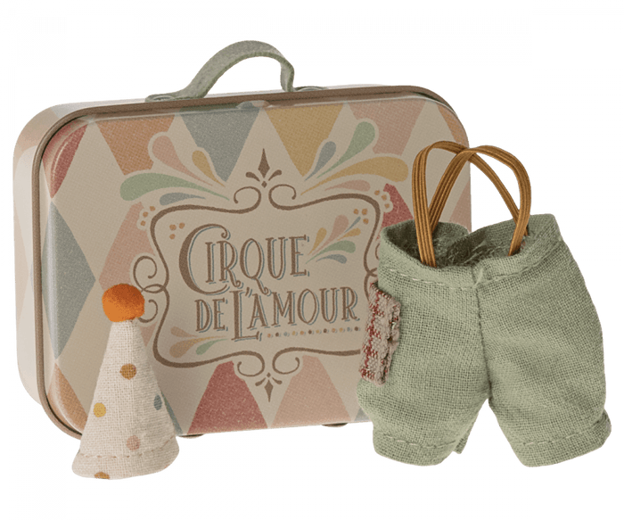 Maileg Mouse Clown Clothes in Suitcase For Little Brother 2024 Preorder Only - Ruby & Grace